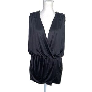 Rachel Rachel Roy Black Sleeveless Drape Romper